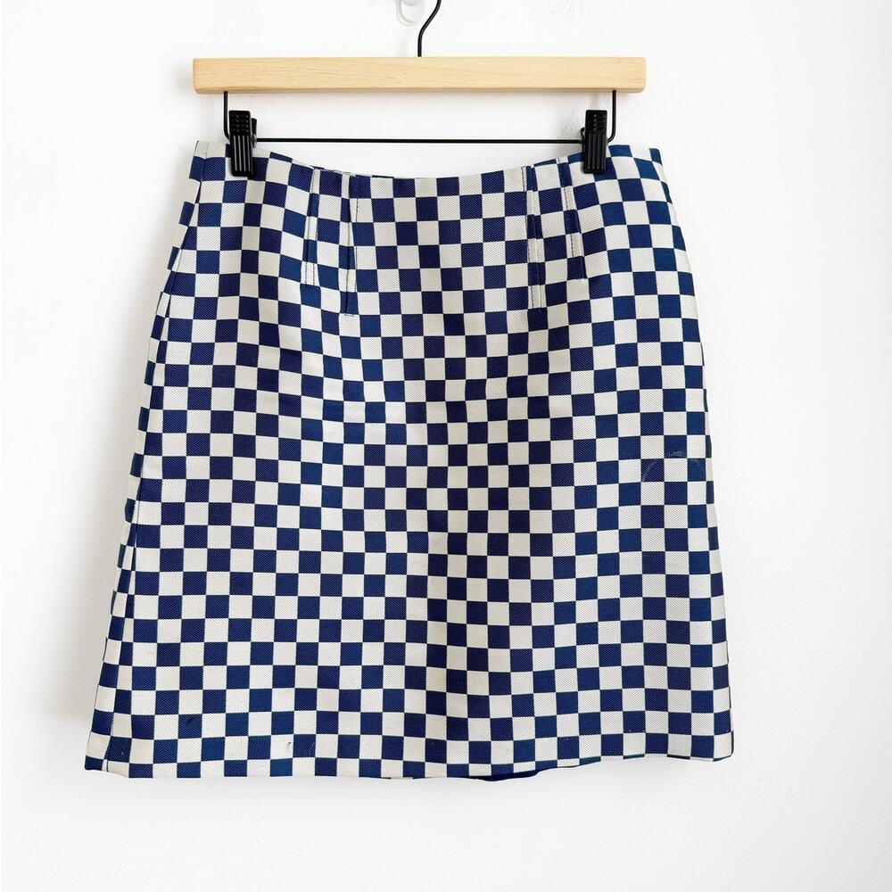 Marc by Marc Jacobs Blue Ivory White Checkered mini skirt Size 4